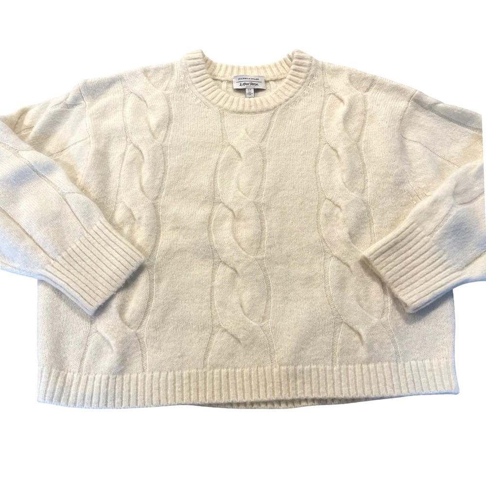 & Other Stories Sweater Womens XS Cream Scandi Cable Knit Wool Alpaca Blend